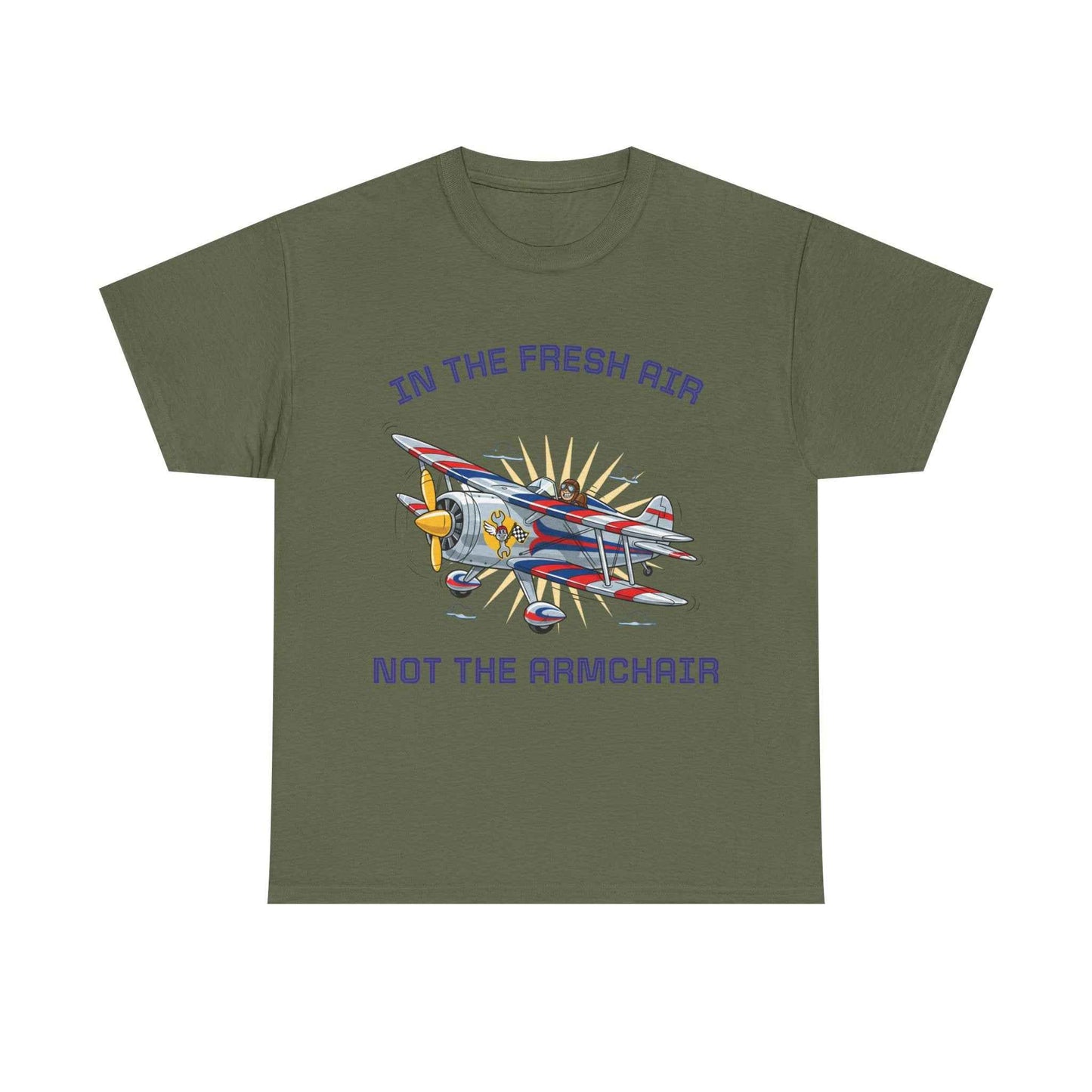 Aviation Adventure T‑Shirt — "In the Fresh Air, Not the Armchair" Vintage Biplane Tee