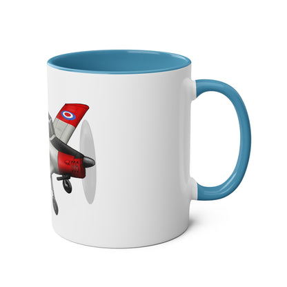 Chipmunk Tailwheel Two-Tone Coffee Mugs, 11oz - Funky Aviation