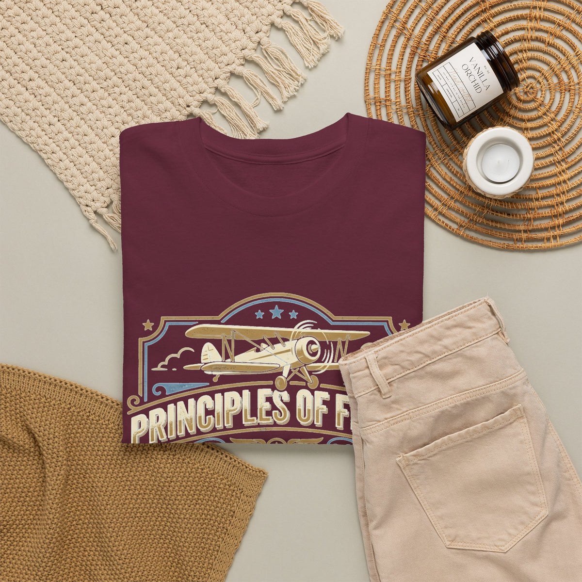 Aviator Principles T‑Shirt — "Principles of Flight: Pitch for Airspeed, Power for Altitude, Pray for the Weather"
