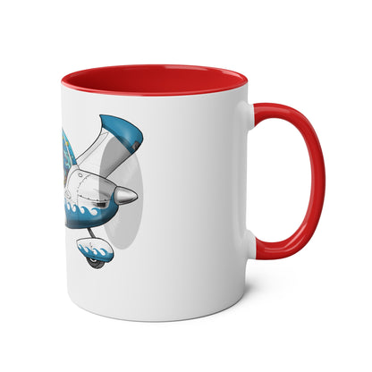 EV97 Eurostar Aqua Club Two-Tone Coffee Mugs, 11oz - Funky Aviation