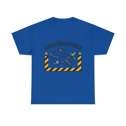 Caution Woke Turbulence Tee — Funny Travel Shirt for Aviation Fans