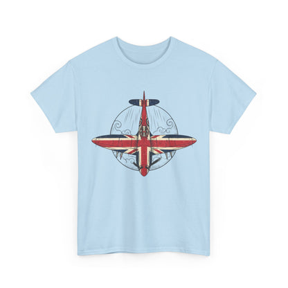 Vintage British Spitfire T-Shirt — Union Jack Warplane Graphic Tee