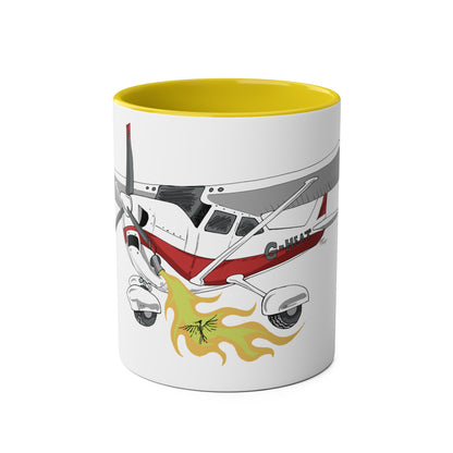 Cessna Bird Fryer Two-Tone Coffee Mugs, 11oz - Funky Aviation