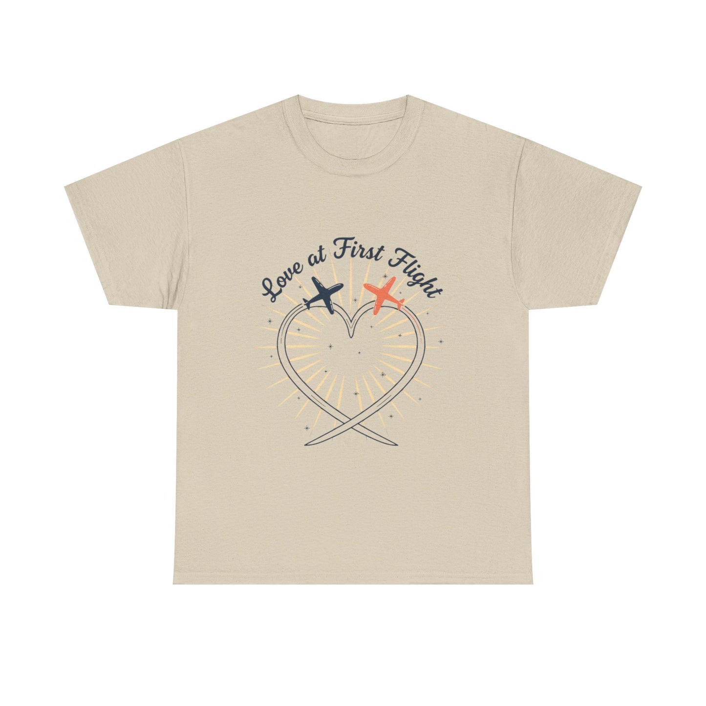 Love at First Flight Tee — Romantic Airplane Heart Valentine's Shirt