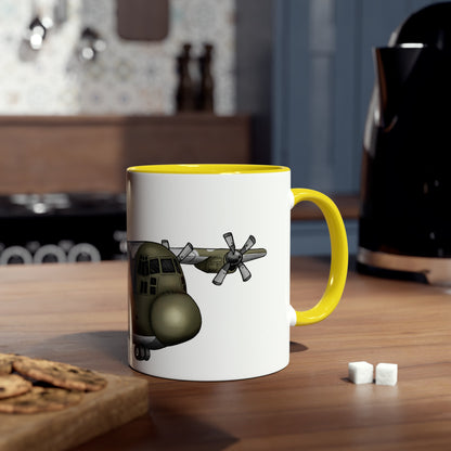 The Hercules Transport Aircraft Two-Tone Coffee Mugs, 11oz - Funky Aviation