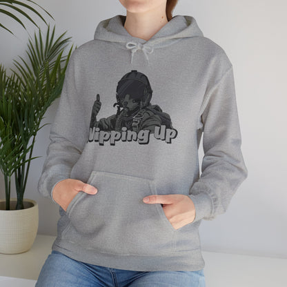 Nipping Up Fighter Pilot design Unisex Heavy Blend™ Hooded Sweatshirt - Funky Aviation