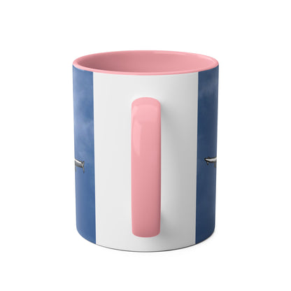 Beluga Airbus Cartoon Two-Tone Coffee Mugs, 11oz - Funky Aviation