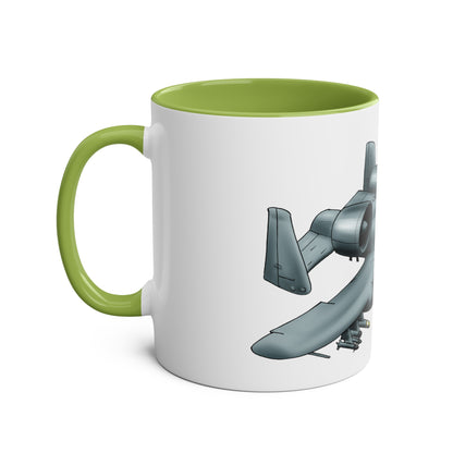 A10 Tankbuster Two-Tone Coffee Mugs, 11oz - Funky Aviation