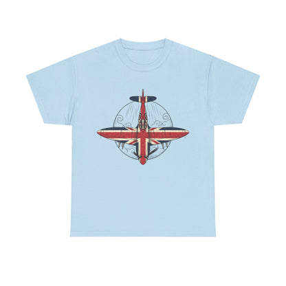 Vintage British Spitfire T-Shirt — Union Jack Warplane Graphic Tee
