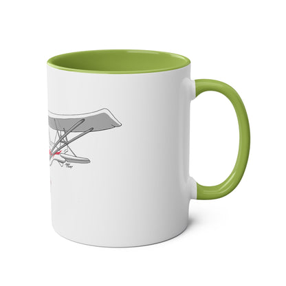 Cartoon Ikarus C42 Microlight Red Decals 11oz Coffee Mug
