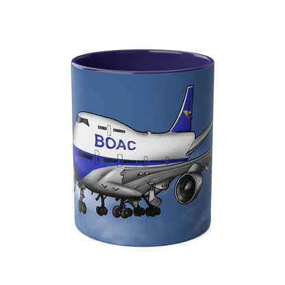 BOAC Boeing 747 Two-Tone Coffee Mugs, 11oz - Funky Aviation