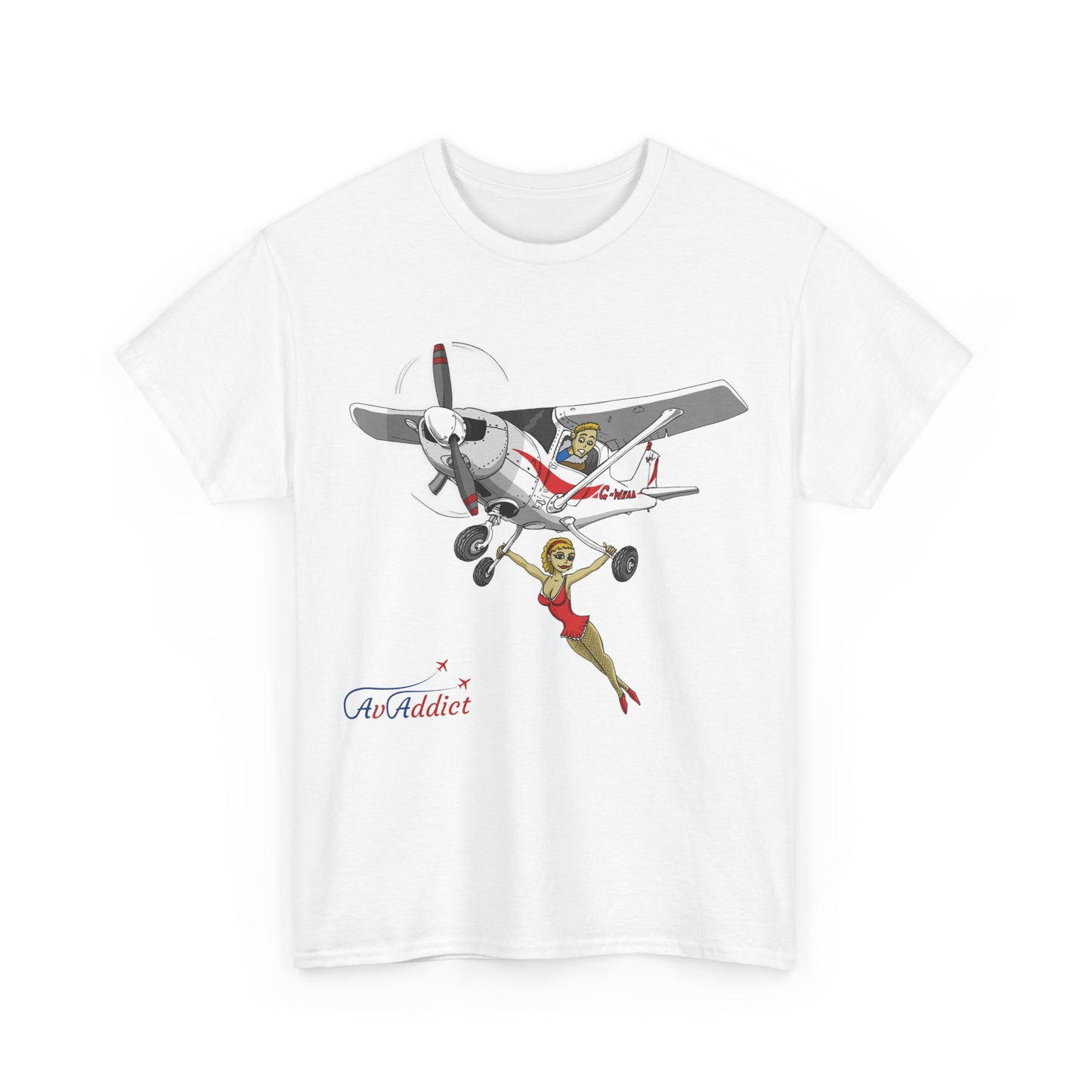 Cotton Tee Cessna Trapeze Artist Cartoon Print