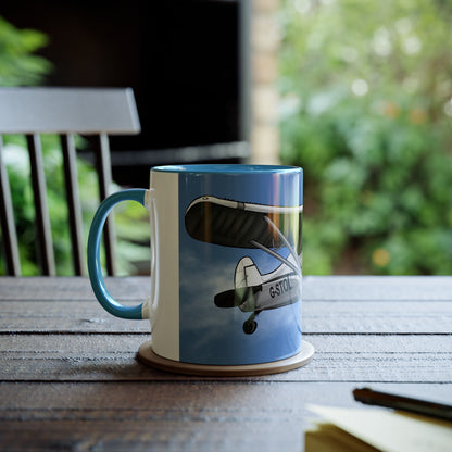 Super Cub STOL Design Two-Tone Coffee Mugs, 11oz - Funky Aviation