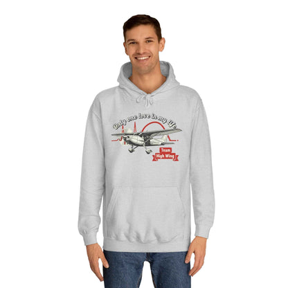 Aviation Hoodie — Vintage Cessna Plane "Team High Wing" Pullover