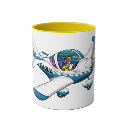 EV97 Eurostar Aqua Club Two-Tone Coffee Mugs, 11oz - Funky Aviation