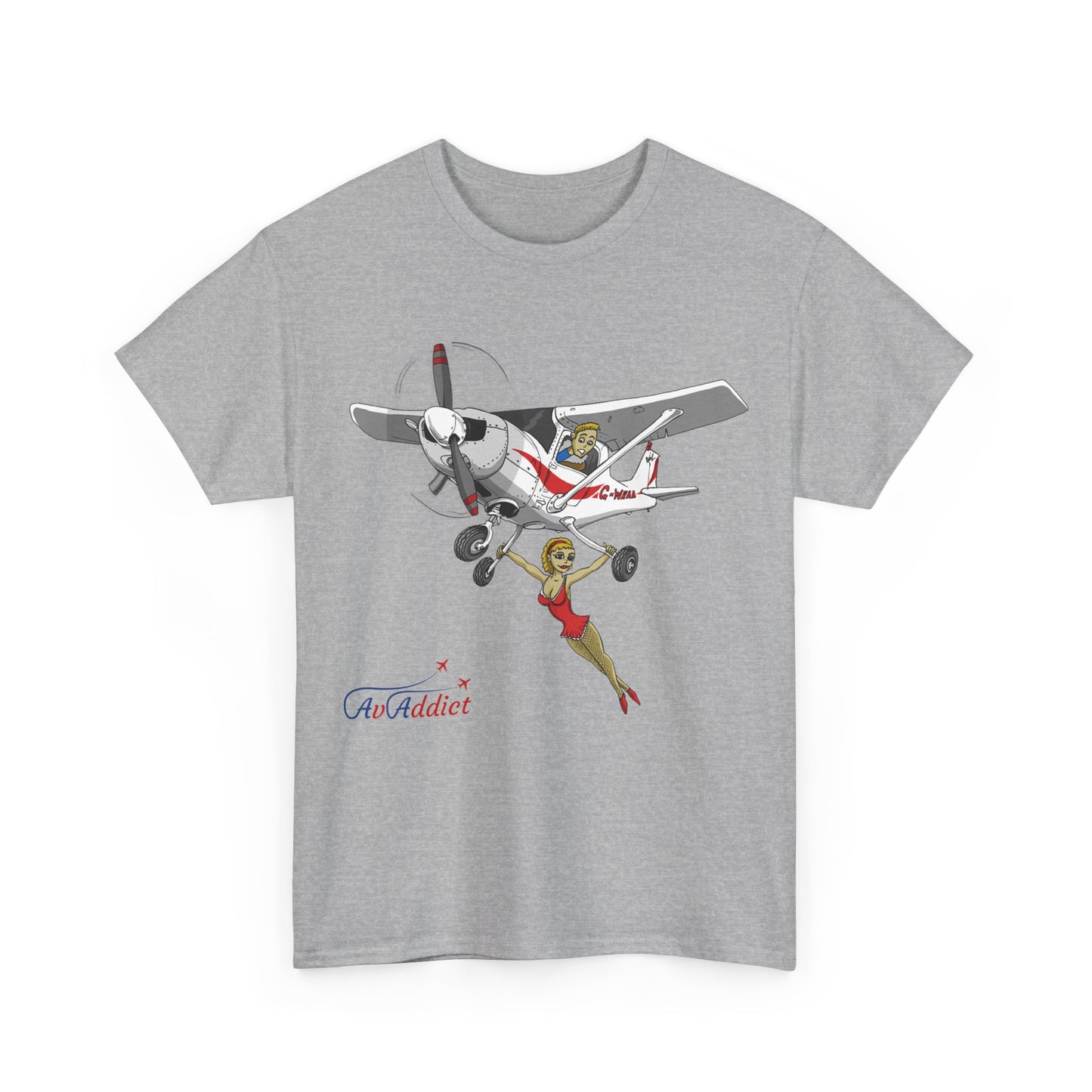 Cotton Tee Cessna Trapeze Artist Cartoon Print