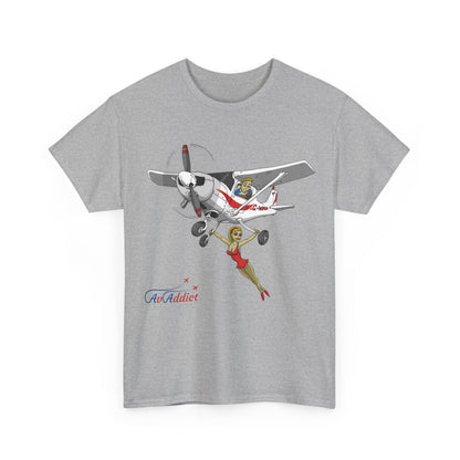 Cotton Tee Cessna Trapeze Artist Cartoon Print