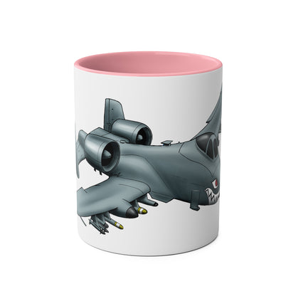A10 Tankbuster Two-Tone Coffee Mugs, 11oz - Funky Aviation