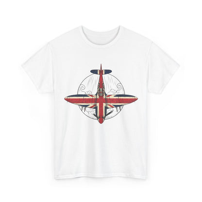 Vintage British Spitfire T-Shirt — Union Jack Warplane Graphic Tee