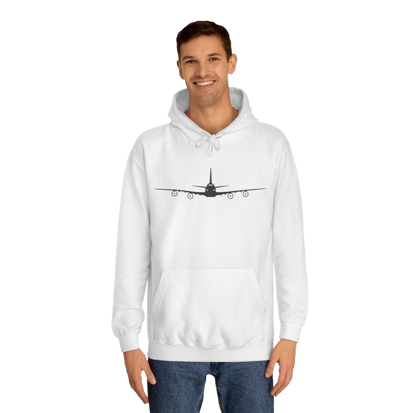 7478 Airplane Silhouette Hoodie — Minimal Pilot & Aviation Crew Pullover