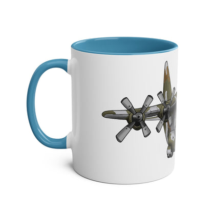 The Hercules Transport Aircraft Two-Tone Coffee Mugs, 11oz - Funky Aviation