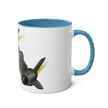 SR71 Blackbird USAF Two-Tone Coffee Mugs, 11oz - Funky Aviation