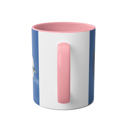 Navy Swordfish Design Two-Tone Coffee Mugs, 11oz - Funky Aviation