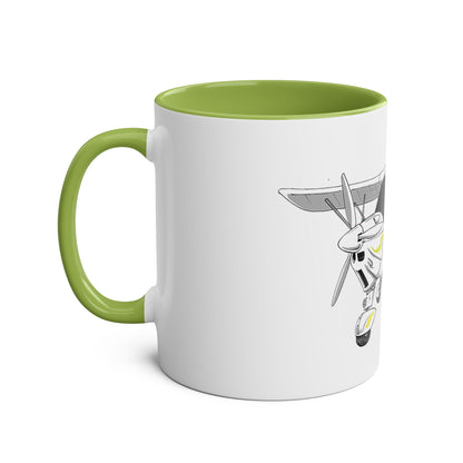 Yellow Decals Cartoon Ikarus C42 Microlight 11oz Coffee Mug