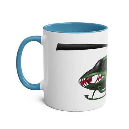 Huey Chopper Two-Tone Coffee Mugs, 11oz - Funky Aviation