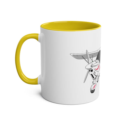 Cartoon Ikarus C42 Microlight Red Decals 11oz Coffee Mug