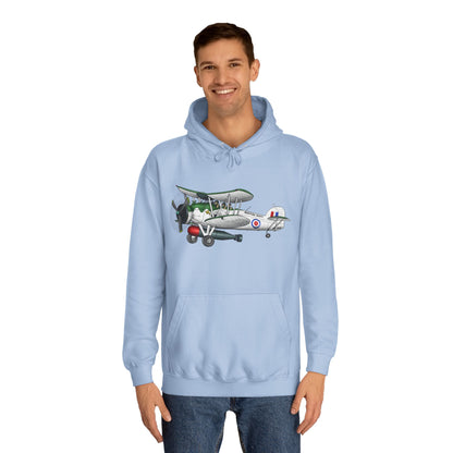 Navy Swordfish historic Aircraft Unisex College Hoodie - Funky Aviation