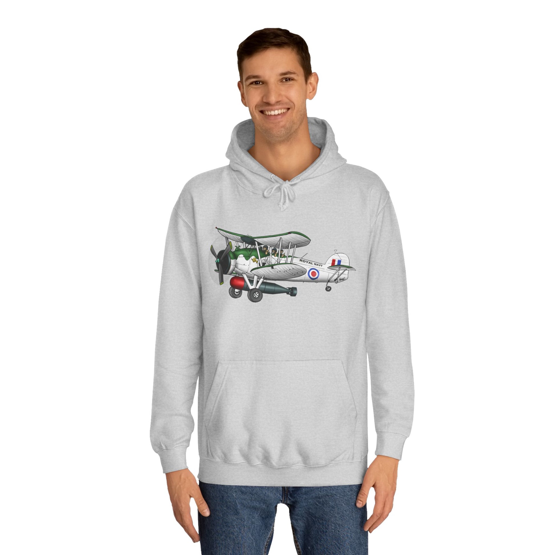 Navy Swordfish historic Aircraft Unisex College Hoodie - Funky Aviation