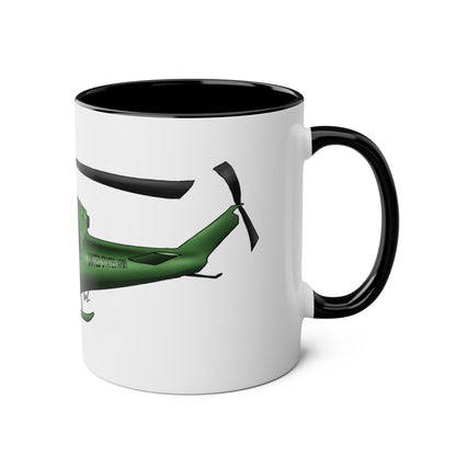 Huey Chopper Two-Tone Coffee Mugs, 11oz - Funky Aviation