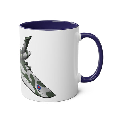 Vulcan Bomber Two-Tone Coffee Mugs, 11oz - Funky Aviation