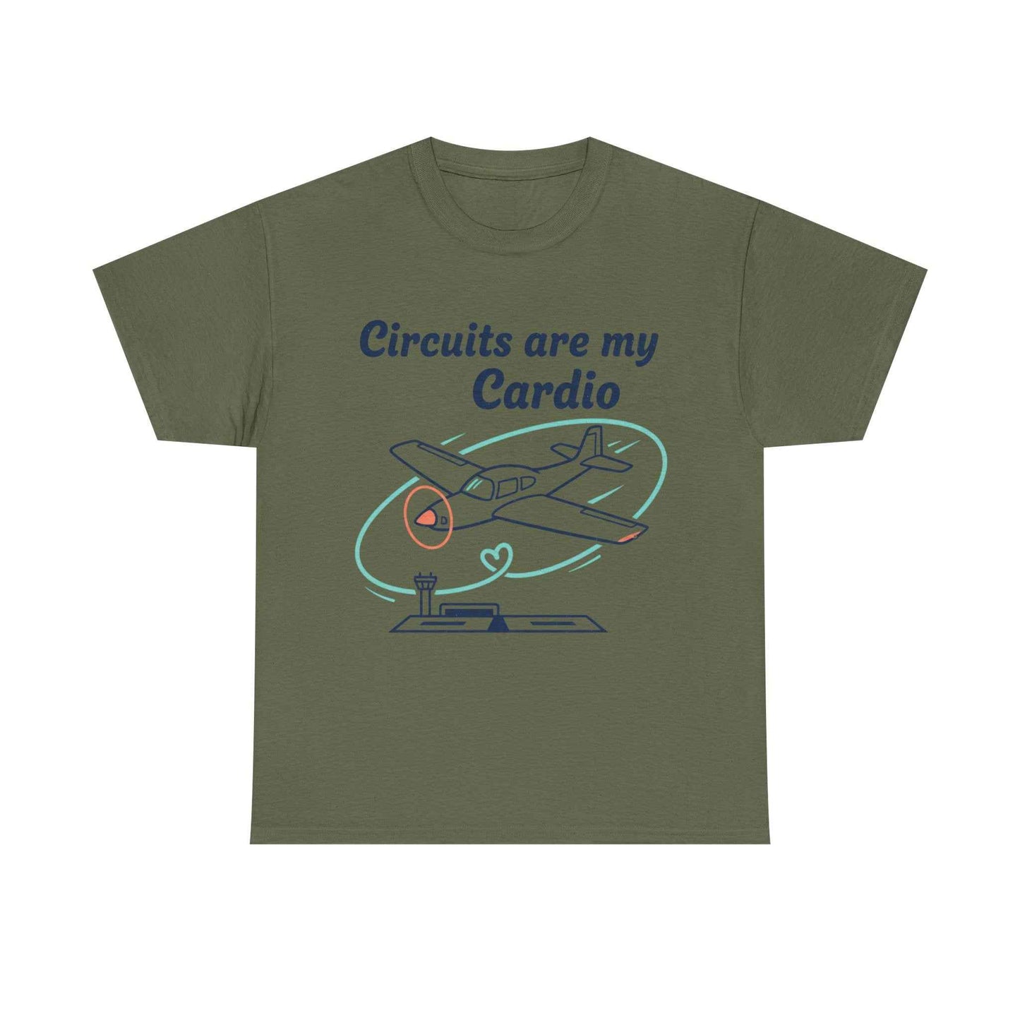 Circuits Are My Cardio Flight Training T-Shirt — Pilot Airplane Tee