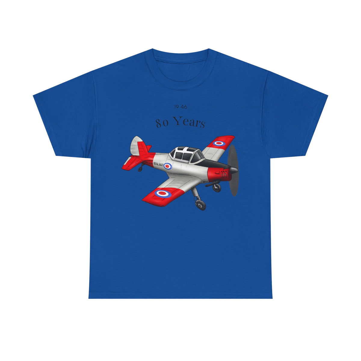 Chipmunk Vintage Airplane Tee — "80 Years" Commemorative Aviation Shirt
