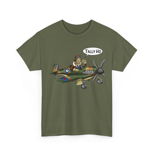 Tally Ho Spitfire Tee — Retro WWII Pilot Plane Graphic T-Shirt