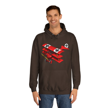 Red Baron Aircraft Design Unisex College Hoodie - Funky Aviation