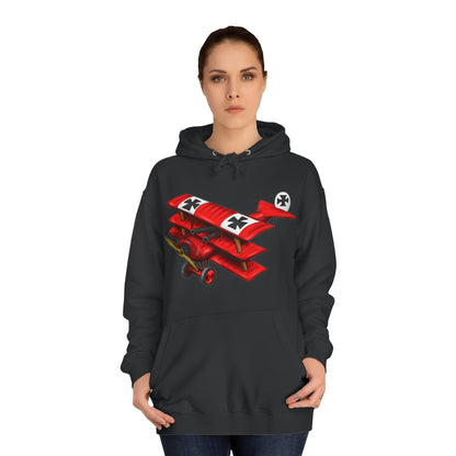 Red Baron Aircraft Design Unisex College Hoodie - Funky Aviation