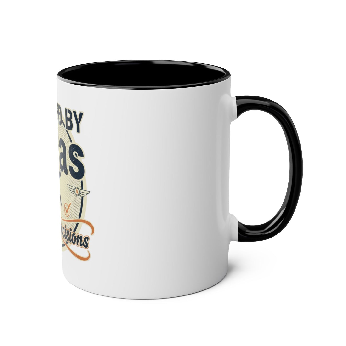 Aviator Coffee Mug — "Powered by AvGas and Bad Decisions" 11oz Two-Tone