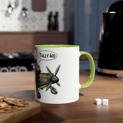 Tally Ho Spitfire Two-Tone Coffee Mugs, 11oz - Funky Aviation