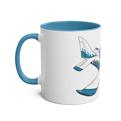 EV97 Eurostar Aqua Club Two-Tone Coffee Mugs, 11oz - Funky Aviation