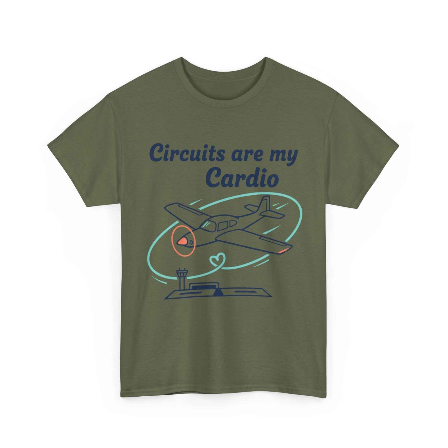 Circuits Are My Cardio Flight Training T-Shirt — Pilot Airplane Tee