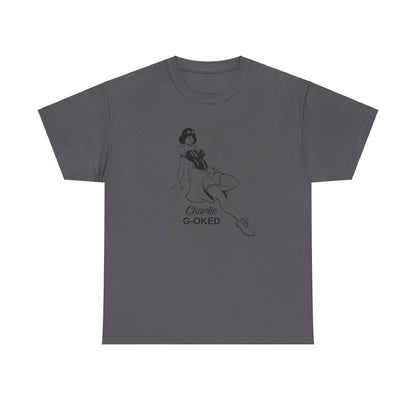 Cotton Tee - The Nose Art Cessna G-OKED Aircraft Cartoon Design