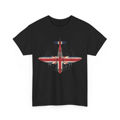 Vintage British Spitfire T-Shirt — Union Jack Warplane Graphic Tee