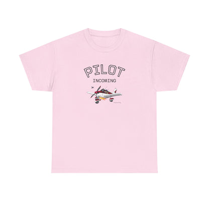 Pilot Incoming T-Shirt – Vintage Airplane Graphic Tee for Aviators & Flight Enthusiasts