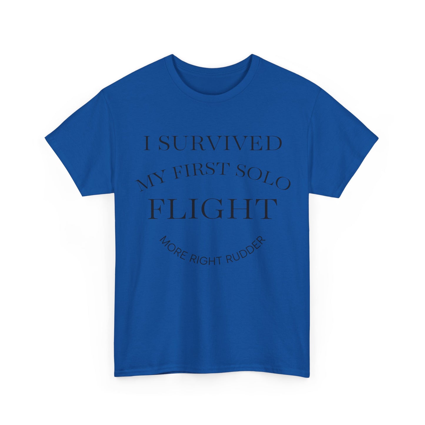 I Survived My First Solo Flight Unisex Heavy Cotton Tee