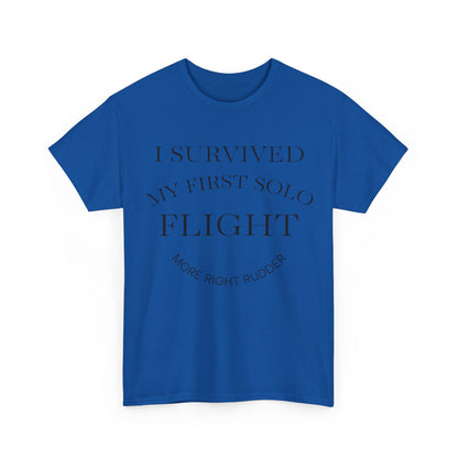 I Survived My First Solo Flight Unisex Heavy Cotton Tee
