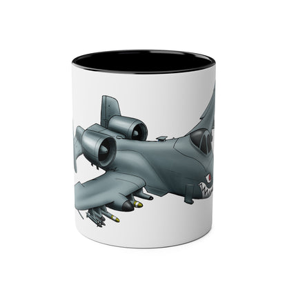 A10 Tankbuster Two-Tone Coffee Mugs, 11oz - Funky Aviation
