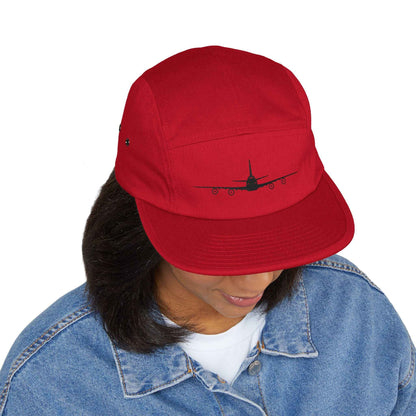 Embroidered Boeing 747‑8 Minimalist Aviation 5‑Panel Cap